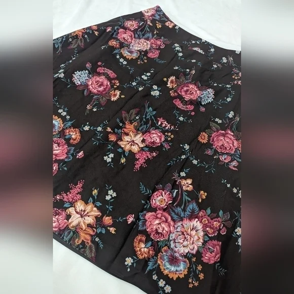 Pendleton Skirt Silk Wool  Floral midi skirt brown lined Size 14 - Picture 3 of 14